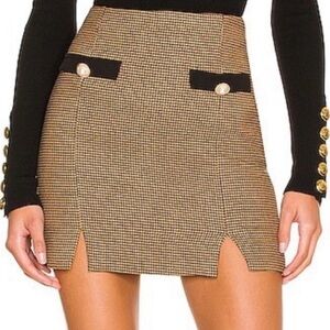 MAJORELLE REVOLVE Neutral Houndstooth Mini Skirt